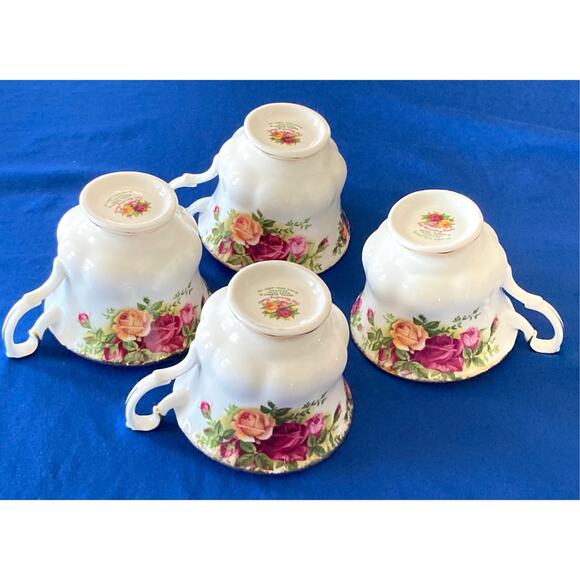 VTG Royal Albert Old Country Roses 1962 Tea Coffee Saucer Set of 4 England - Picture 3 of 16